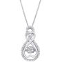 Dancing Diamond''Forever Love'' Two-Hearts Pendant Necklace in 925 Sterling Silver by Parade of Jewels (1/4 ct.tw.), 18''