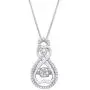 Dancing Diamond''Forever Love'' Two-Hearts Pendant Necklace in 925 Sterling Silver by Parade of Jewels (1/4 ct.tw.), 18'' Dancing Diamond''Forever Love'' Two-Hearts Pendant Necklace in 925 Sterling Silver by Parade of Jewels (1/4 ct.tw.), 18''