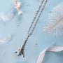 GemsChest Sterling Silver Eiffel Tower Pendant Necklace Paris Jewelry for Women with 18'' Silver Chain