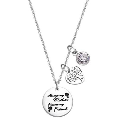 LIUANAN Inspirational Necklace Personalized Engraved Mantra Pendant Necklaces Encouragement Jewelry for Women Girl Sister Mother Friends