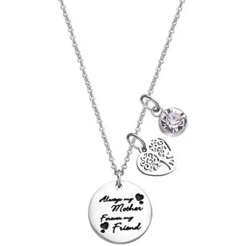 LIUANAN Inspirational Necklace Personalized Engraved Mantra Pendant Necklaces Encouragement Jewelry for Women Girl Sister Mother Friends
