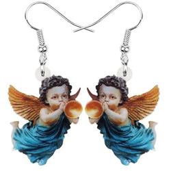 DOWAY Acrylic Angel Cupid Earrings Dangle Drop Sweet Jewelry for Women Girls Teens Party Charm Gift