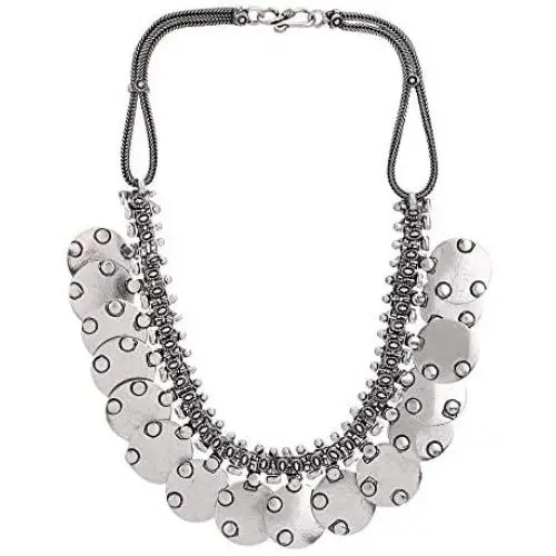 Efulgenz Boho Vintage Antique Ethnic Gypsy Tribal Indian Oxidized Silver Statement Coin Choker Necklace Jewelry Efulgenz Boho Vintage Antique Ethnic Gypsy Tribal Indian Oxidized Silver Statement Coin Choker Necklace Jewelry
