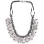 Efulgenz Boho Vintage Antique Ethnic Gypsy Tribal Indian Oxidized Silver Statement Coin Choker Necklace Jewelry