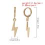 Olbye Thunder Huggies Earrings Gold Dangling Lightning Bolt Earrings Minimalist Everyday Earrings Jewelry for Women and Girls (Gold)
