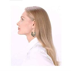KaFu Retro Tribal tassel Earrings Gold and silver Boho Ethnic Dangle Hoop Earrings Jewelry Hollow Out Fan Shape Geometric Drop Earrings for Women and girl