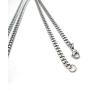 TRUSUPER Jewelry 3.5mm Titanium Steel Mens Beveled Curb Link Chain Silver Necklace, 18'',20'',22'',24'',26'',28'',30