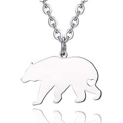 WPFdesign Stainless Steel Bear Necklace Jewelry Pendant