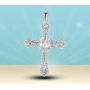 Shop LC Diamond April Birthstone Cross Necklace Pendant Silvertone Stainless Steel Women Fashion Birthday Easter Gifts Dainty Chunky Minimalist luxury Jewelry 20''