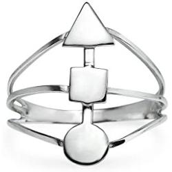 SILVERLINE JEWELRY 925 Sterling Silver Circle Square Triangle Geomteric Ring Sizes 5-10