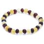 Genuine Amber Unpolished Baroque Bracelet - Natural Amber Jewelry - Baltic Sea Amber Beads Hand-Assembled in Europe - 8.6 Inches - Lemon - Cherry