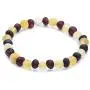 Genuine Amber Unpolished Baroque Bracelet - Natural Amber Jewelry - Baltic Sea Amber Beads Hand-Assembled in Europe - 8.6 Inches - Lemon - Cherry