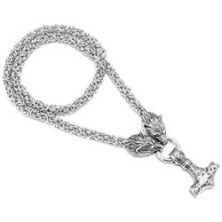Viking Stainless Steel Necklace, Handmade Heavy Duty Chain with Pendant Necklace