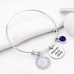 AKTAP Zeta Amicae Pendant Bracelet Amicae Since 1848 Sorority Jewelry Soror Sisters Gift for Women Girls