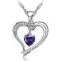 Emma Manor EM Love Heart Birthstone Necklace for Women 14k White Gold Plated Heart Shape 5A Cubic Zirconia Forever Love Arrow Pendant Necklace Emma Manor EM Love Heart Birthstone Necklace for Women 14k White Gold Plated Heart Shape 5A Cubic Zirconia Forever Love Arrow Pendant Necklace