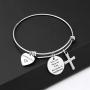 BEKECH Madrina Bracelet Solo Las Mejores Tias Ascienden A Madrina Cross Charm Jewelry Gift for Madrina Baptistim Gift Godmother Proposal Bracelet
