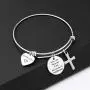 BEKECH Madrina Bracelet Solo Las Mejores Tias Ascienden A Madrina Cross Charm Jewelry Gift for Madrina Baptistim Gift Godmother Proposal Bracelet