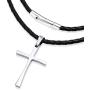 555Jewelry Stainless Steel Cross Braided Rope Cord Necklace for Men Women 18-24 Inches