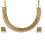 Efulgenz Indian Bollywood Traditional Faux Pearl Temple Choker Wedding Necklace Earrings Jewelry Set