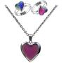 Mood Necklace Love Heart Change Color Emotional Feeling Adjustable Size Mood Rings 3pcs (3 pcs)