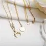 Modyle Women Layered Necklace 14K Real Gold Plated Coin Circle Heart Moon Pendant Dainty Chain Minimalist Simple Boho Jewelry Mothers Gift Modyle Women Layered Necklace 14K Real Gold Plated Coin Circle Heart Moon Pendant Dainty Chain Minimalist Simple Boho Jewelry Mothers Gift