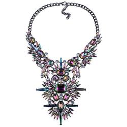 NABROJ Fashion Chunky Statement Necklace Crystal Bib Collar Choker Novelty Costume Jewelry for Women with Gift Box 2 Colors 1 Pc