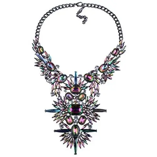 NABROJ Fashion Chunky Statement Necklace Crystal Bib Collar Choker Novelty Costume Jewelry for Women with Gift Box 2 Colors 1 Pc NABROJ Fashion Chunky Statement Necklace Crystal Bib Collar Choker Novelty Costume Jewelry for Women with Gift Box 2 Colors 1 Pc