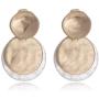 Vintage Double Layered Two Tone Dangle Drop Basic Earrings for Women