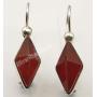 SilverStarJewel Carnelian Dangle Earrings 1.1'' 925 Sterling Silver Handcrafted Gift