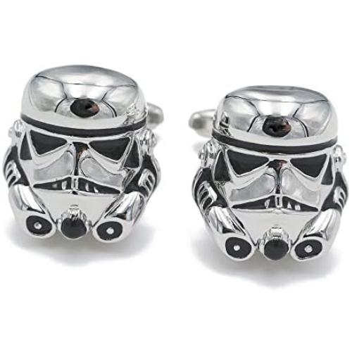 Classic Movie Design Cufflinks Vintage Jewelry Galactic Empire Storm Trooper Spaceship Cuff Button