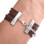 VONDER Handcrafted Harry Potter Bracelet, Antique Silver Harry Potter, Owls, Wings Charm Brown Leather Bracelet Wristband Jewelry Gift