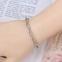 MEEDOZ White Gold/Gold Plated Luxurious Geometrical Rectangle CZ Tennis Bracelet for Women Bride