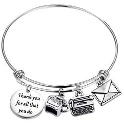 TIIMG Secretary Gift Administrative Assistant Bracelet Thank You for All That You Do Bracelet Coworker Leaving Gift Retirement Gift for Her