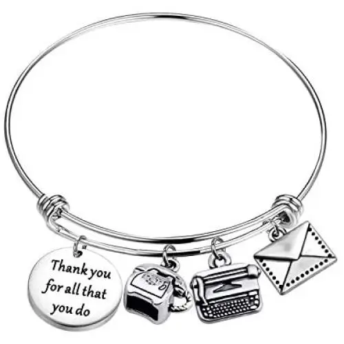 TIIMG Secretary Gift Administrative Assistant Bracelet Thank You for All That You Do Bracelet Coworker Leaving Gift Retirement Gift for Her