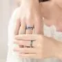 NXowzf S925 Sterling Silver Starry Night Rings Adjustable Size