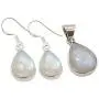 SilverStarJewel Teardrop Stone, Jewelry Set For Gift 925 Pure Silver MOONSTONE Earrings Pendant SilverStarJewel Teardrop Stone, Jewelry Set For Gift 925 Pure Silver MOONSTONE Earrings Pendant