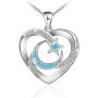 Distance Heart Necklace for Women 925 Sterling Silver 18k Moon Heart Pendants for Girlfriend Wife Mother Sister Necklaces Jewelry for Christmas Valentines Day
