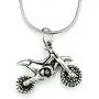 Dirt Bike Necklace, 20'' Stainless Chain with 3D Dirtbike Charm, Antique Silver Zinc Alloy Pendant on 304 Stainless Steel Snake Chain Dirt Bike Necklace, 20'' Stainless Chain with 3D Dirtbike Charm, Antique Silver Zinc Alloy Pendant on 304 Stainless Steel Snake Chain