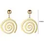 Blazing Autumn Earrings/Gold Spiral Stainless Steel Dangle Drop Earrings Fashion Jewelry