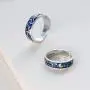 NXowzf S925 Sterling Silver Starry Night Rings Adjustable Size