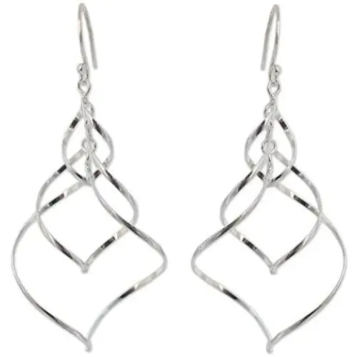 NOVICA .925 Sterling Silver Dangle Earrings, Chiang Mai Chimes NOVICA .925 Sterling Silver Dangle Earrings, Chiang Mai Chimes