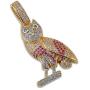 Moca Jewelry Hip Hop Iced Out Bling Personality Owl Pendent 18K Gold Plated Chain Necklace for Men Women