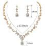 WeimanJewelry Women Cubic Zirconia Marquise Teardrop Bridal Necklace and Dangling Earring Jewelry Set for Wedding