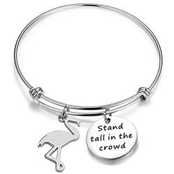 AKTAP Flamingo Bracelet Stand Tall in The Crowd Inspirational Be Yourself Flamingo Lover Gift