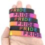 Rinspyre 6 Pack Gay Pride Bracelets Rainbow LGBT Silicone Bracelet Sport Rubber Wristbands Team Party Jewelry