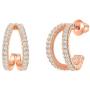 PAVOI 14K Gold Plated Sterling Silver Split Hoop Huggie Earrings in Rose Gold, White Gold and Yellow Gold