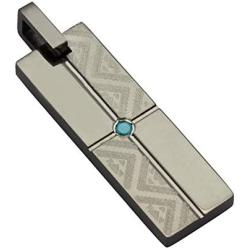 Hawaiian Jewelry Austaras Austars Bar Necklace with Turquoise Stone