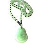 Laughing Buddha Light Apple White Green Jade Stabilized Turquoise Pendant 26'' Necklace Bead Carved Long Large Boho Chain Genuine Certified Grade A Jadeite Hand Crafted, Jade Medallion