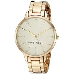 Nine West Womens Crystal Accented Bracelet Watch