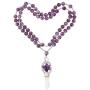 SUNYIK Natural Spinning Merkaba Star Chakra Pendant Necklace for Women Men, Hexagonal Prisms Stone Point Reiki Healing Crystal Magic Wand, 13.5''-14.5'' Strand